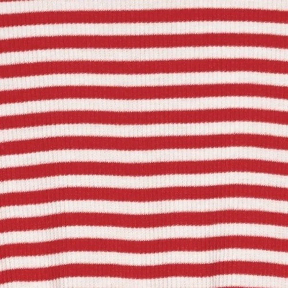 Walking On Sunshine Size XL Romper Red White Striped Ribbed Knit Tie Front NWT